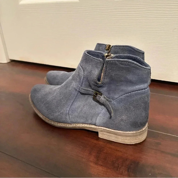 Size 37 (7-7.5) Manas Blue Suede Leather Ankle Boots - Picture 3 of 6